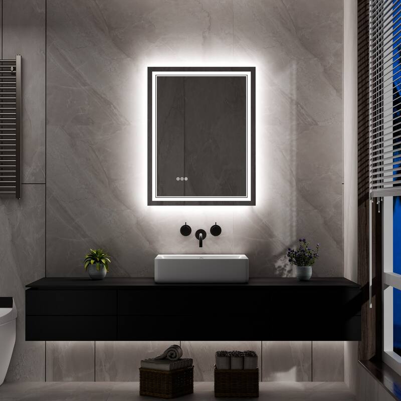 Modland Small Size LED Bathroom Mirror Back & Front Lighted Anti-Fog