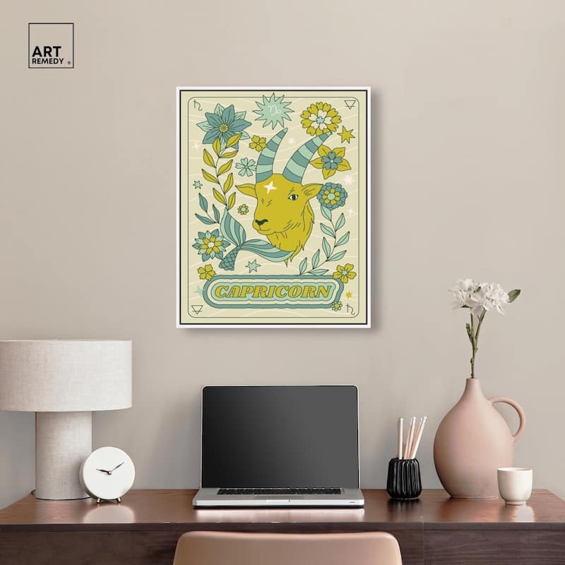 Capricorn Stars Card Canvas by Art Remedy