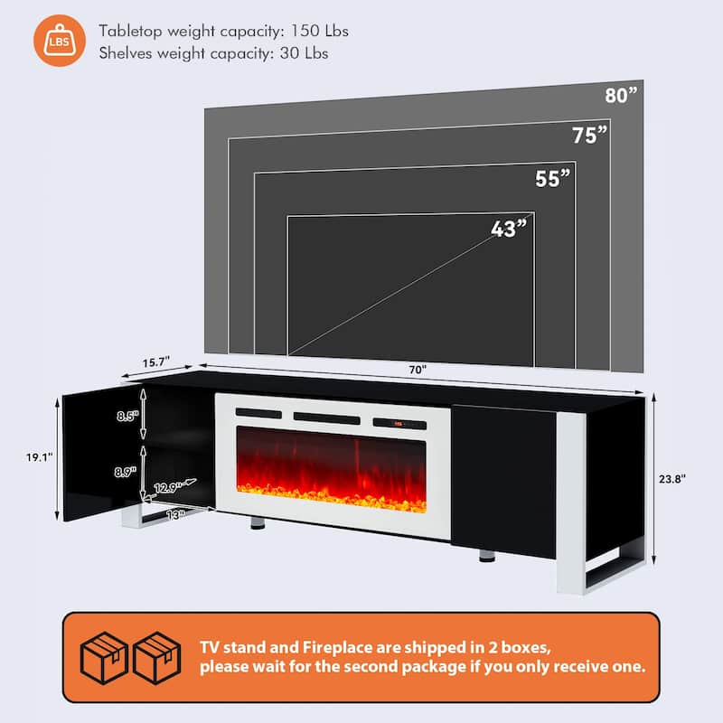 Fireplace TV Stand with 36" Fireplace