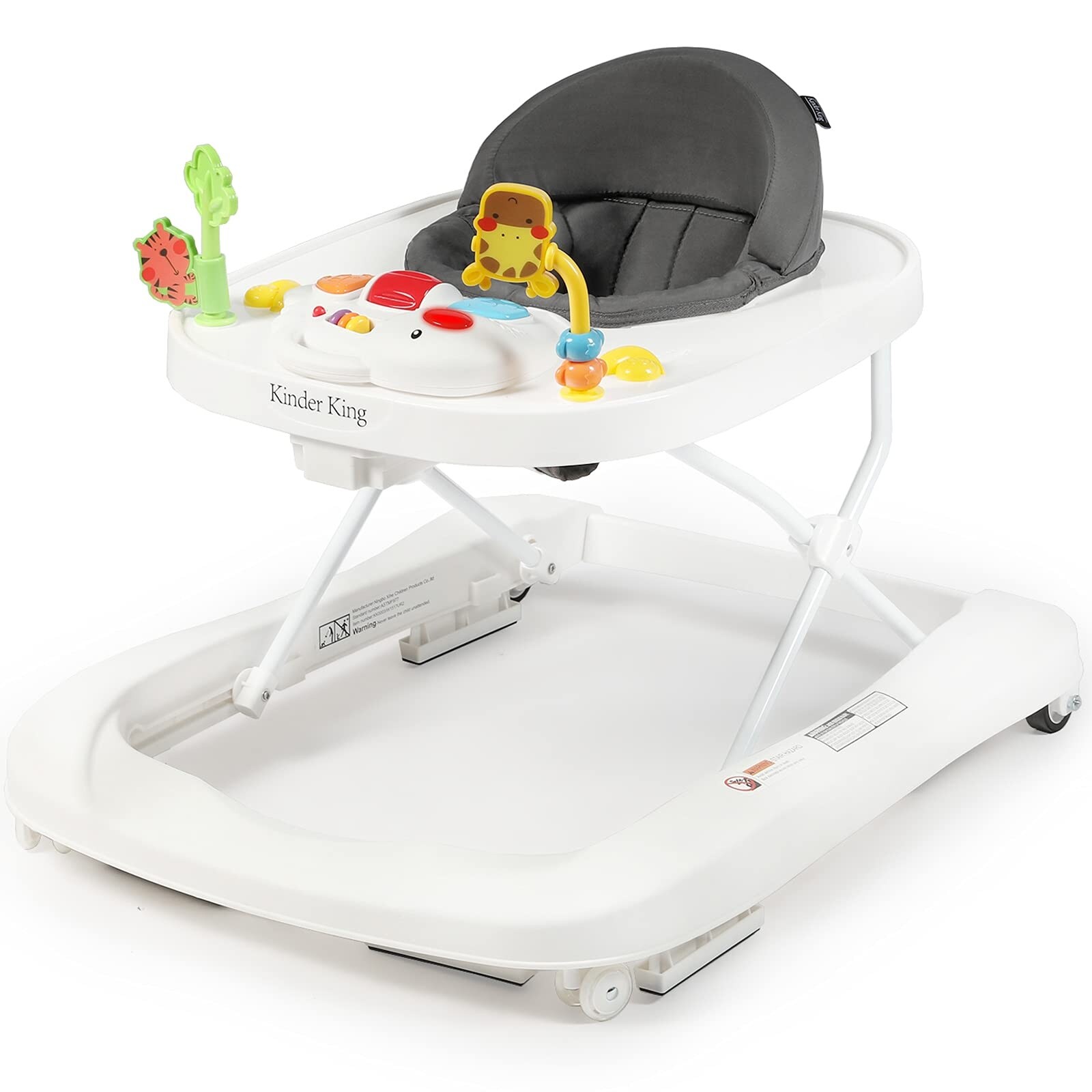 3 in 1 Folding Baby Walker Activity Walker Learning Seated Toddler Walk Behind w Music Toys Adjustable Height Speed Bed Bath Beyond 40356135