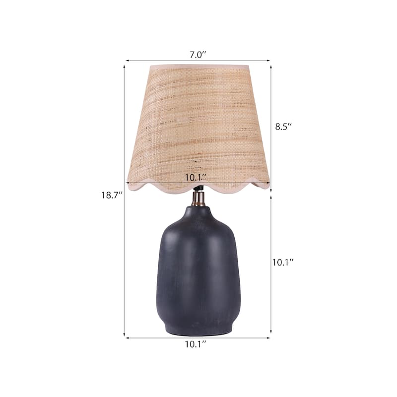 18.9" Ceramic LED Table Lamp, Living Room Lamps For End Tables