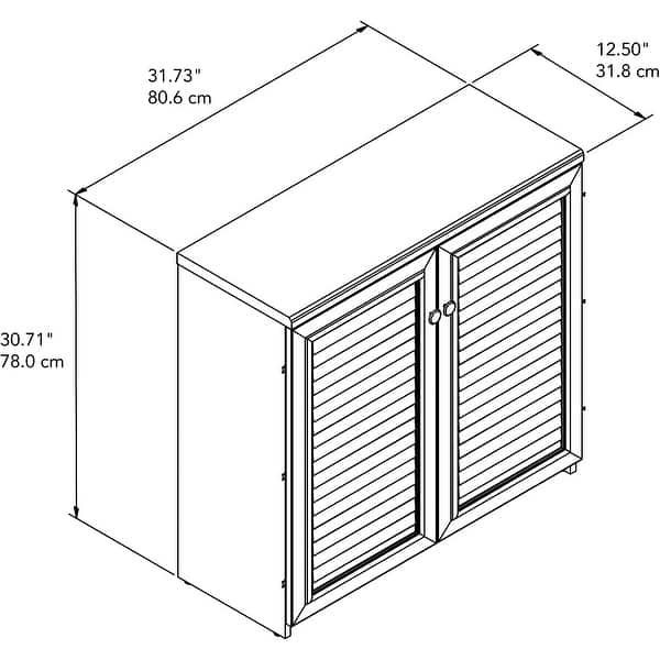 dimension image slide 4 of 5, Fairview Storage Cabinet with Doors and Shelves by Bush Furniture - 31.73"L x 12.76"W x 30.71"H