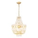 preview thumbnail 8 of 8, Rennnsan 3-Light Bohemian Coastal Capiz Shell Chandelier for Soft Glow Dining & Living Spaces - 3 Light