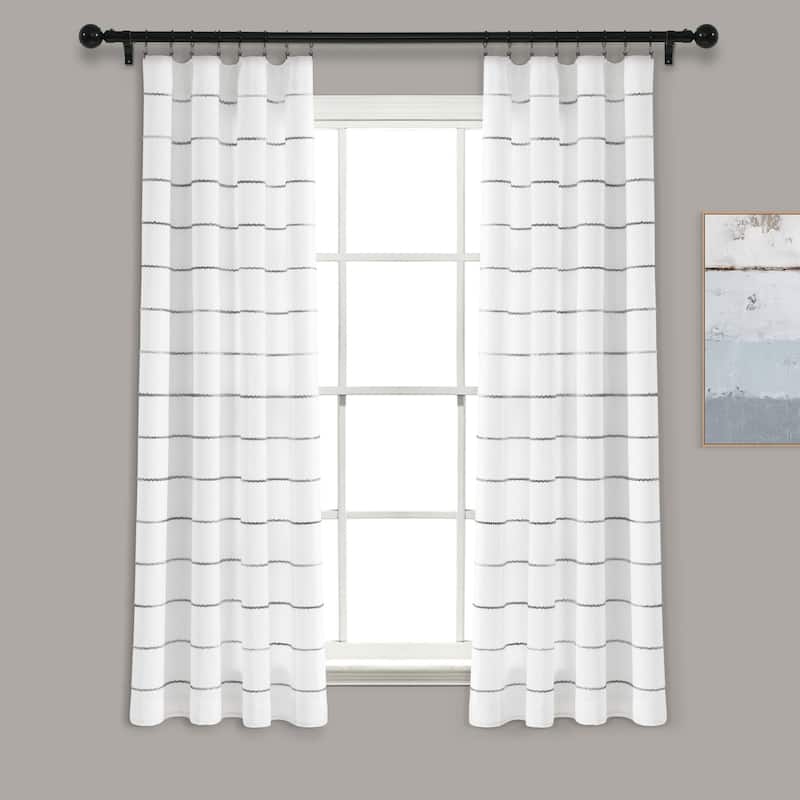 Carson Carrington Pajebo Ombre Stripe Cotton Curtain Panel Pair - 40"w x 63"l - Gray