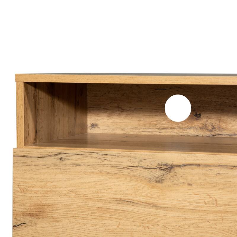 71" Media Console for 80" TVs, Minimalist Entertainment Center with Adjustable Shelf & Storage