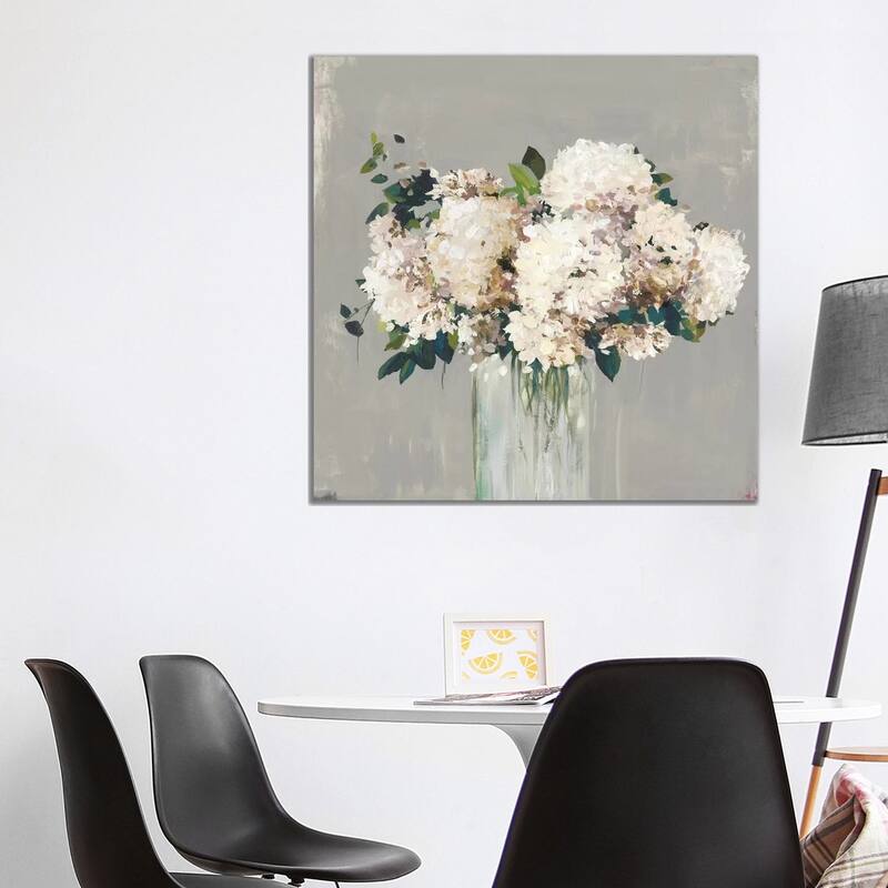 iCanvas "White Hydrangea " by Allison Pearce Canvas Print - 37x37x1.5