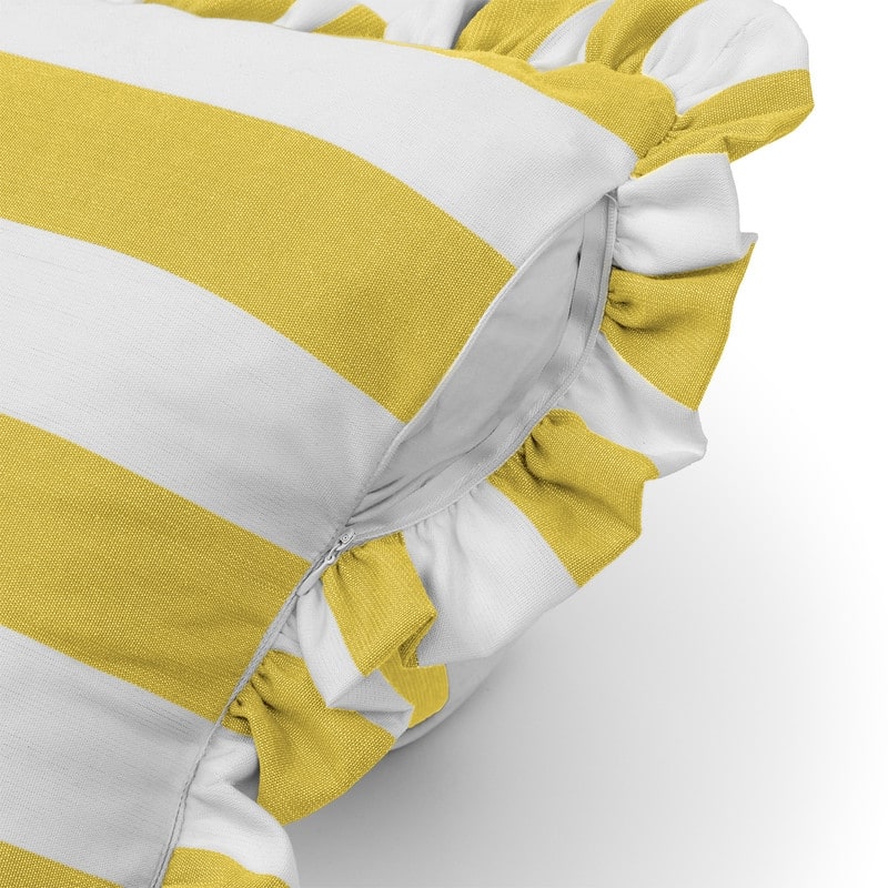 Sherry Kline Cabana Stripe Indoor/Outdoor Set of 2 18" Filled Ruffle Pillow