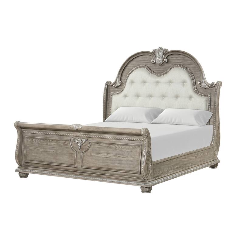 Lucca Gray Wood Frame Bed