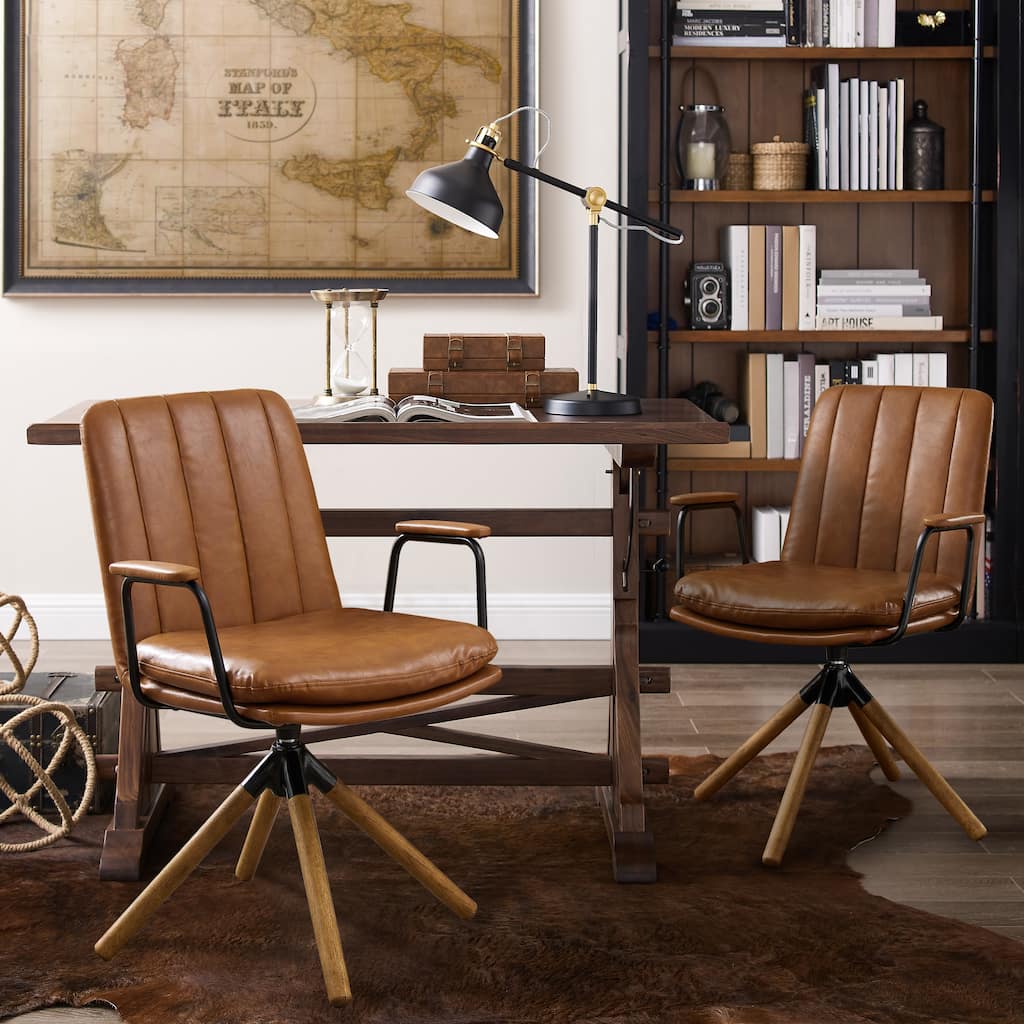 Art Leon Set of 2 Mid-century Swivel Home Office Chair