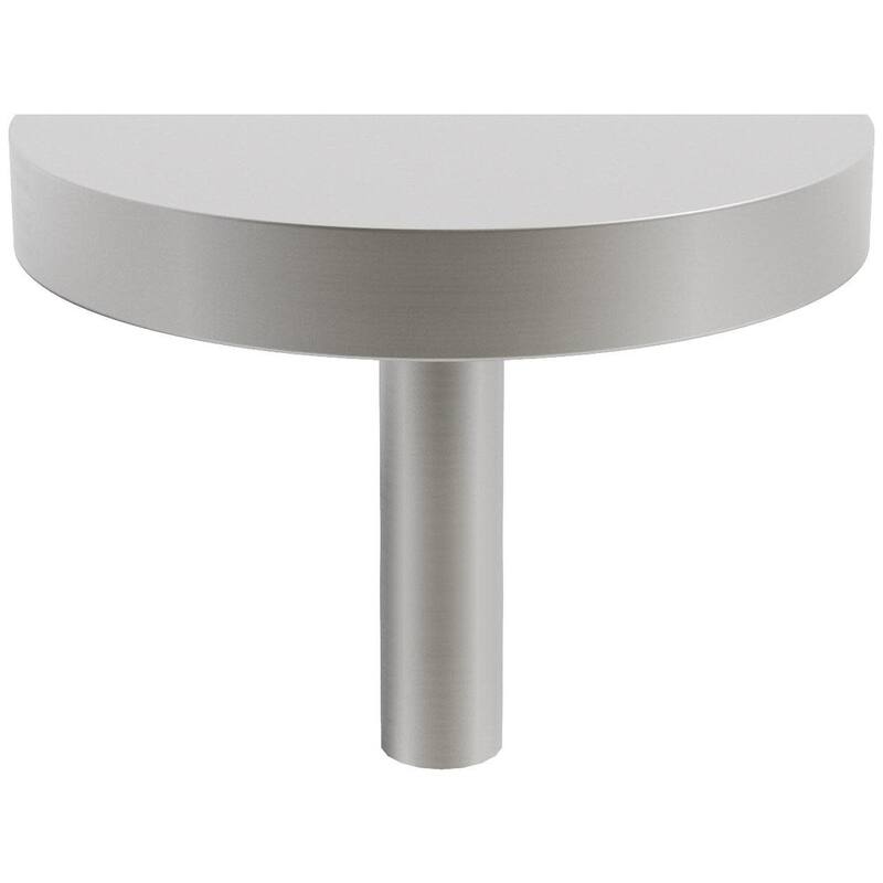 Hapny Home HM19 Half Moon 1-3/4" Designer Solid Metal Half Circle - Satin Nickel