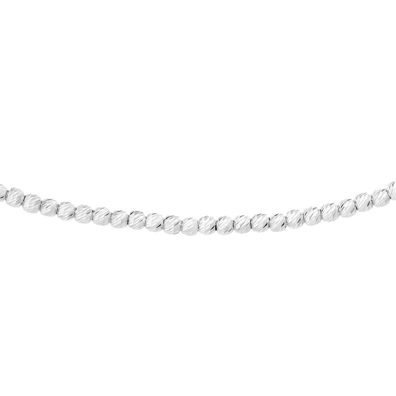 Marquee Jewels 14K Solid White Gold Adjustable Beaded Choker