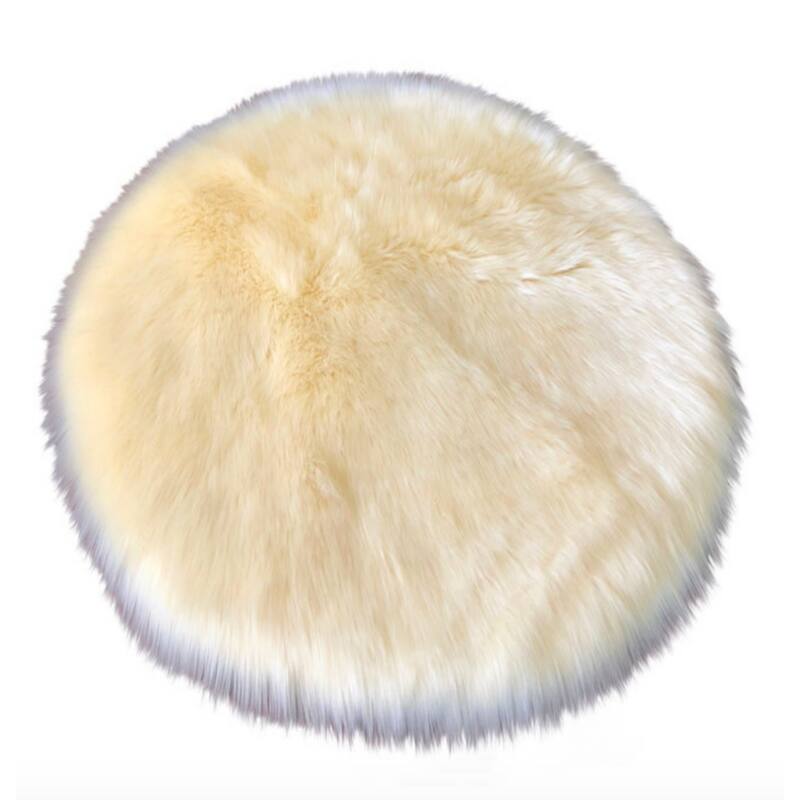 Ovella Home Premium Faux Sheepskin Shag Round Area Rug