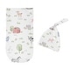 preview thumbnail 2 of 4, Farm Animals Boy Girl Baby Cocoon and Beanie Hat Sleep Sack - 2pc Set - Watercolor Farmhouse Horse Cow Sheep Pig Gender Neutral