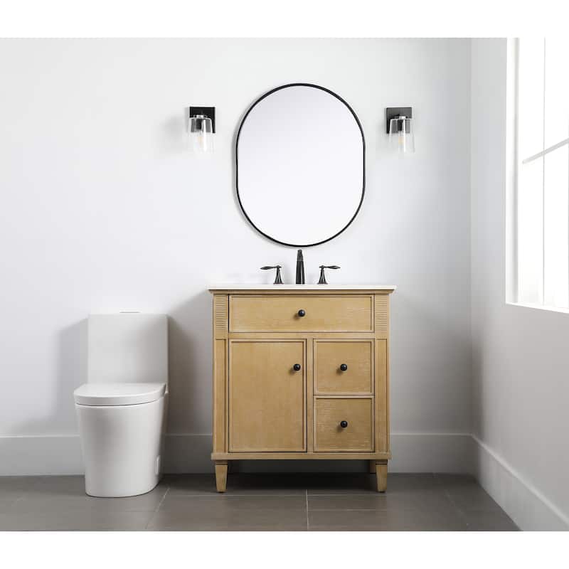 32" Bordeaux Bathroom Vanity - Antique Oak