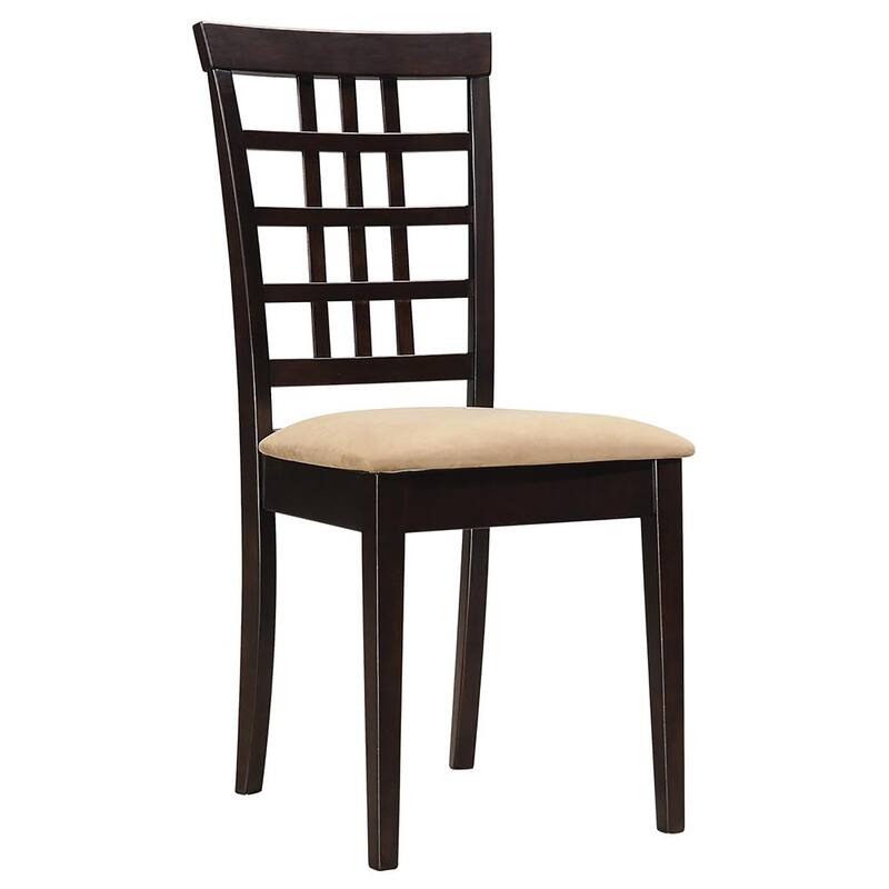 Lattice Back Side Chair,Dining Chair with Wooden Legs(Set of 2)