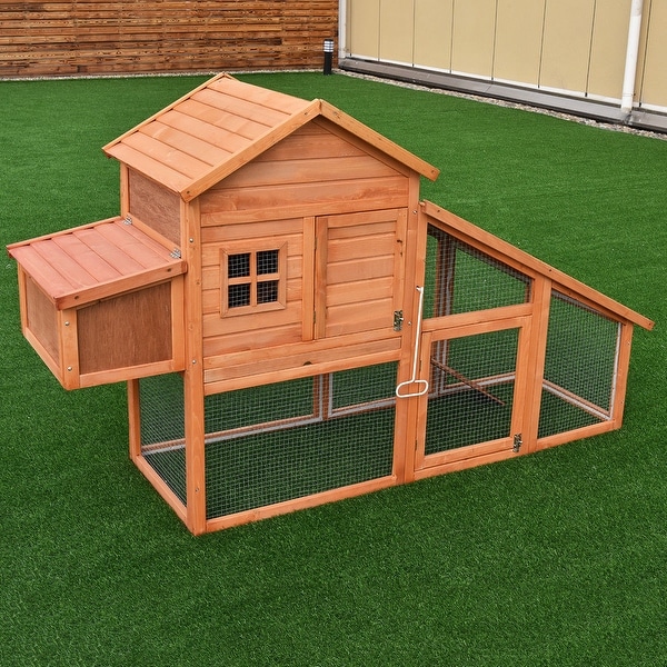 Shop Costway 75 Large Deluxe Wooden Chicken Coop Backyard Nest Box