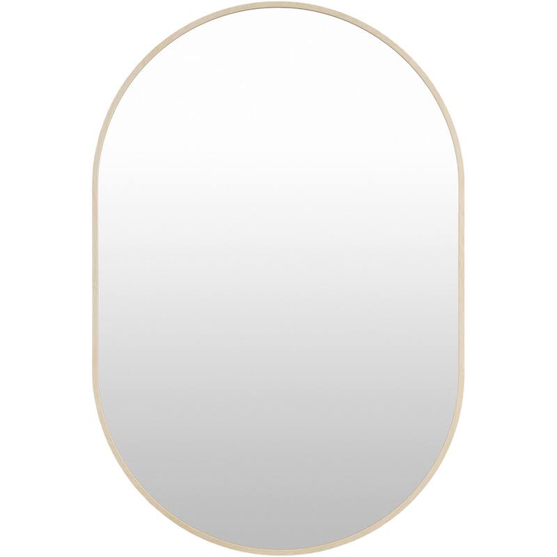 Livabliss Aranya Modern Aluminum Oval Pill-Shaped Accent Mirror