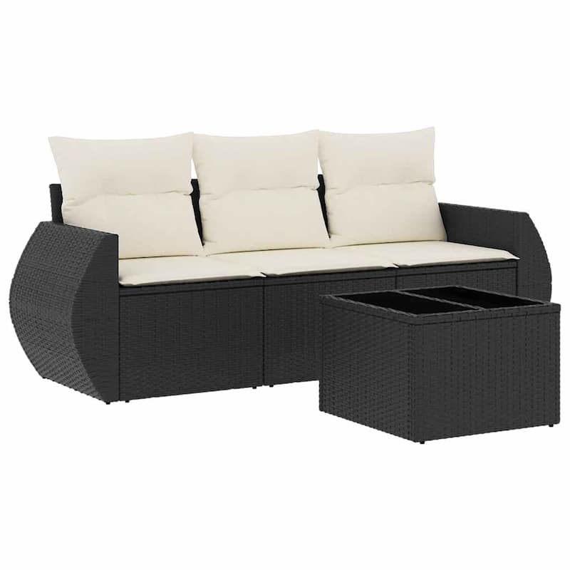 vidaXL Garden Sofa Set Black