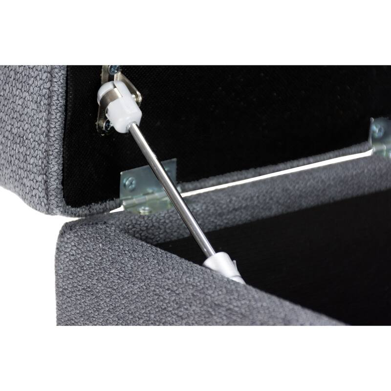 TAMI Corona Square Upholstered Nail Trimmed Storage Ottoman