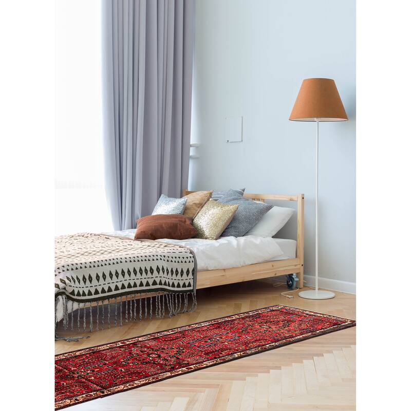 ECARPETGALLERY Hand-knotted Andelz Red Wool Rug - 3'5 x 14'9