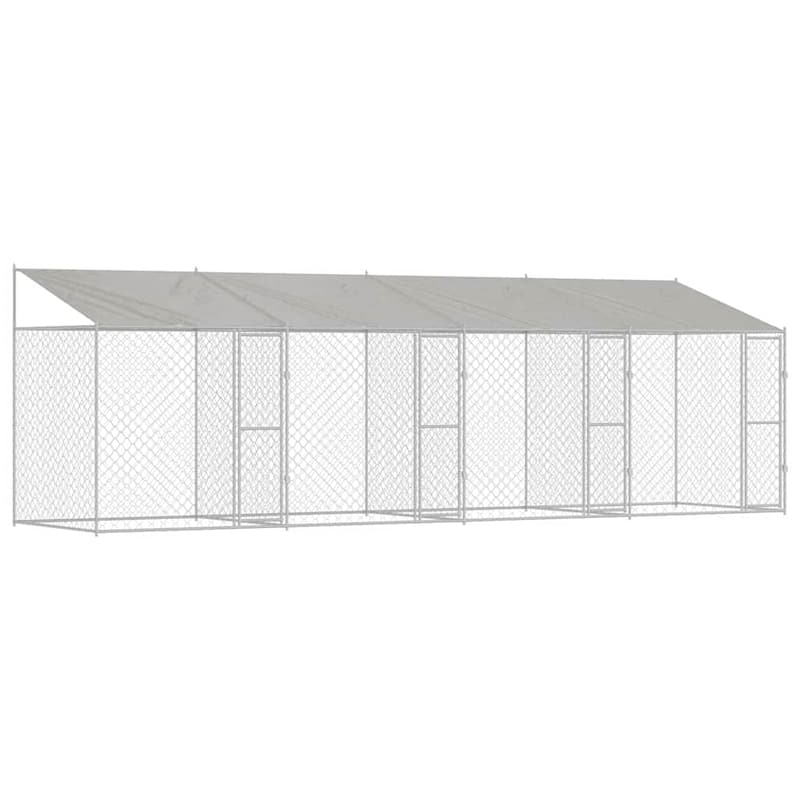 Dog Cage Silver 400/600/800 x 200 x 256 cm Galvanised Steel