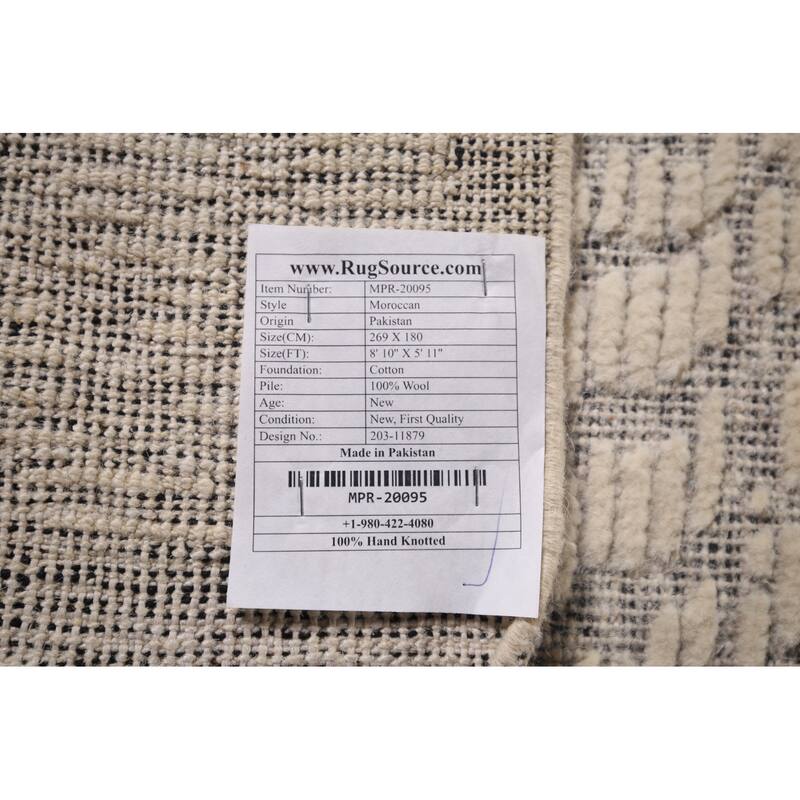 All-Over Abstract Moroccan Area Rug Handmade Wool Carpet - 5'11"x 8'10"