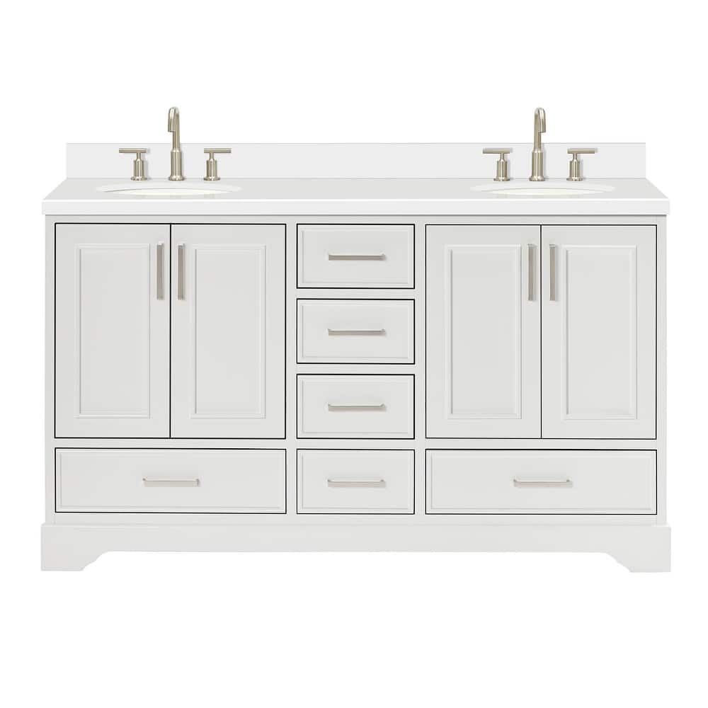 Ariel M061DWQOVO Stafford 60" Free Standing Double Basin Vanity Set