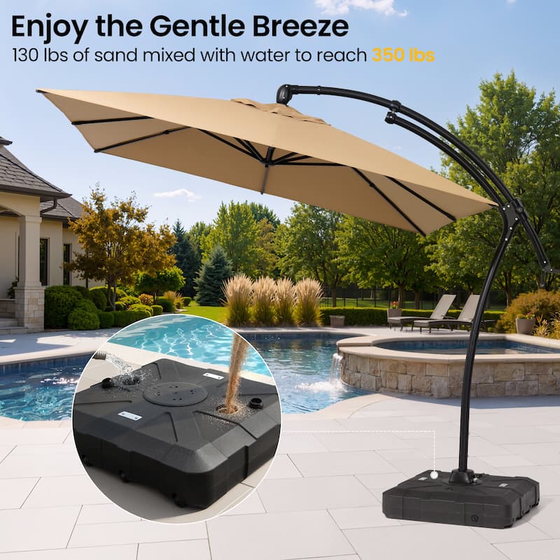 backyard creations 11 offset patio umbrella Treasure Garden  11 ft Octagonal Outdoor Patio Umbrella (High-Perform