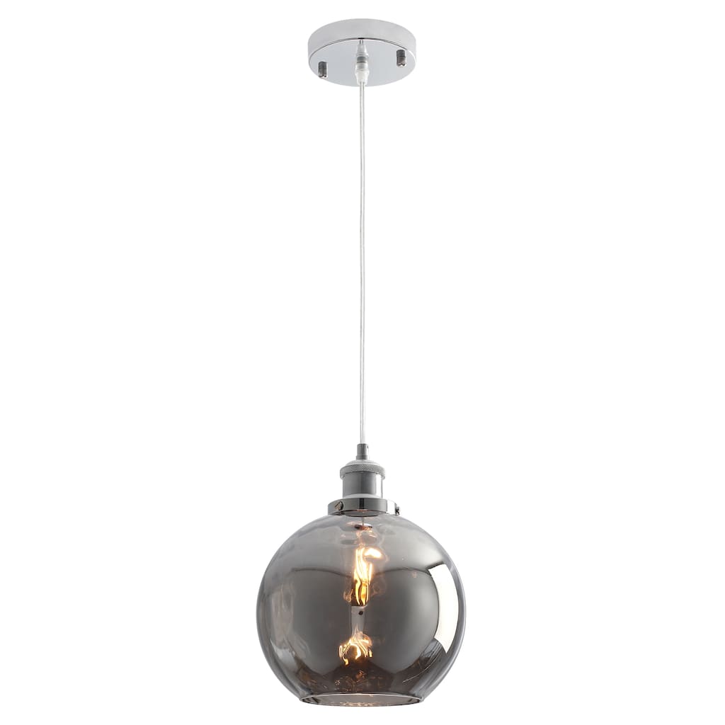 1-Light Metal Hanging Pendant Light with Glass Shade for Kitchen Island