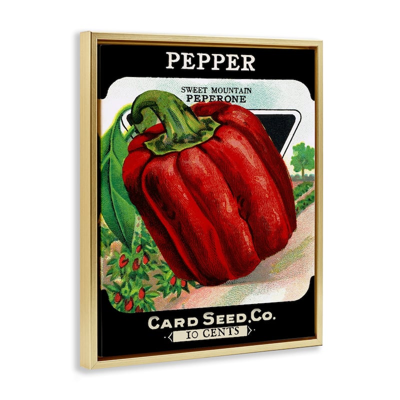 Stupell Vintage Garden Peppers Framed Floater Canvas Wall Art Design By Lil' Rue