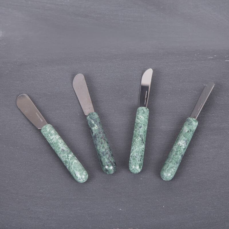 Creative Home Green Marble Set of 4 Cheese Butter Spreaders