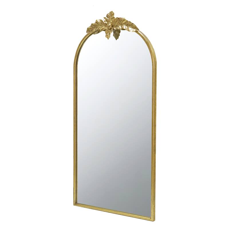 Arched Wall Mirror with Gold Metal Frame