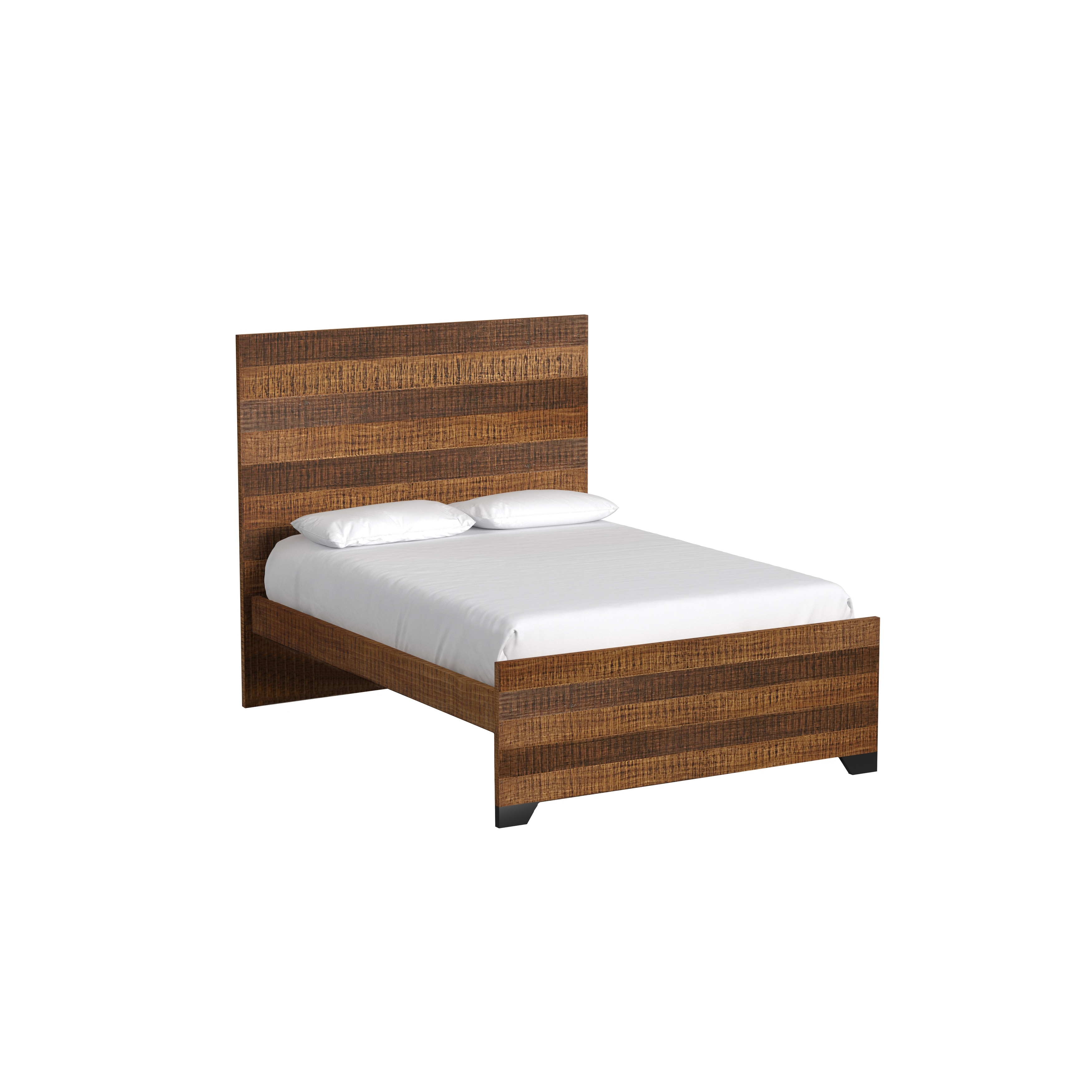Urban Rustic Wood Complete Full Bed, Brushed Wheat