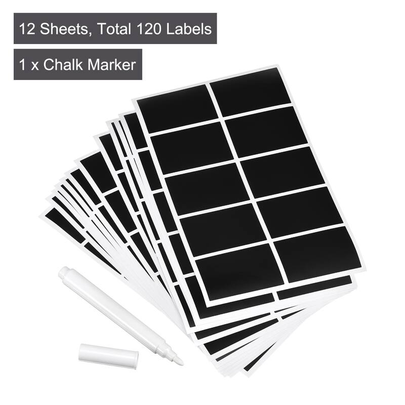 Chalkboard Labels Blackboard Stickers 40x60mm No Word W Chalk Marker - Black