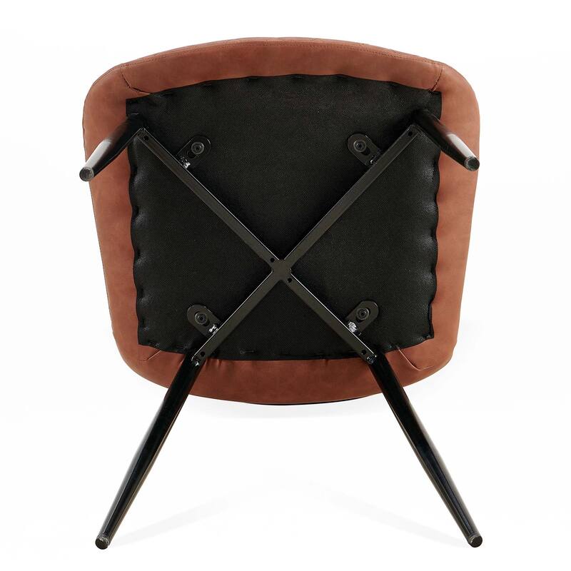 Mid-Century Leathaire Dining Chairs,Side Chair with Metal Legs