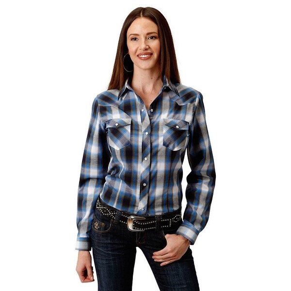 Shop Roper Western Shirt Womens Long Sleeve Plaid Snap ...