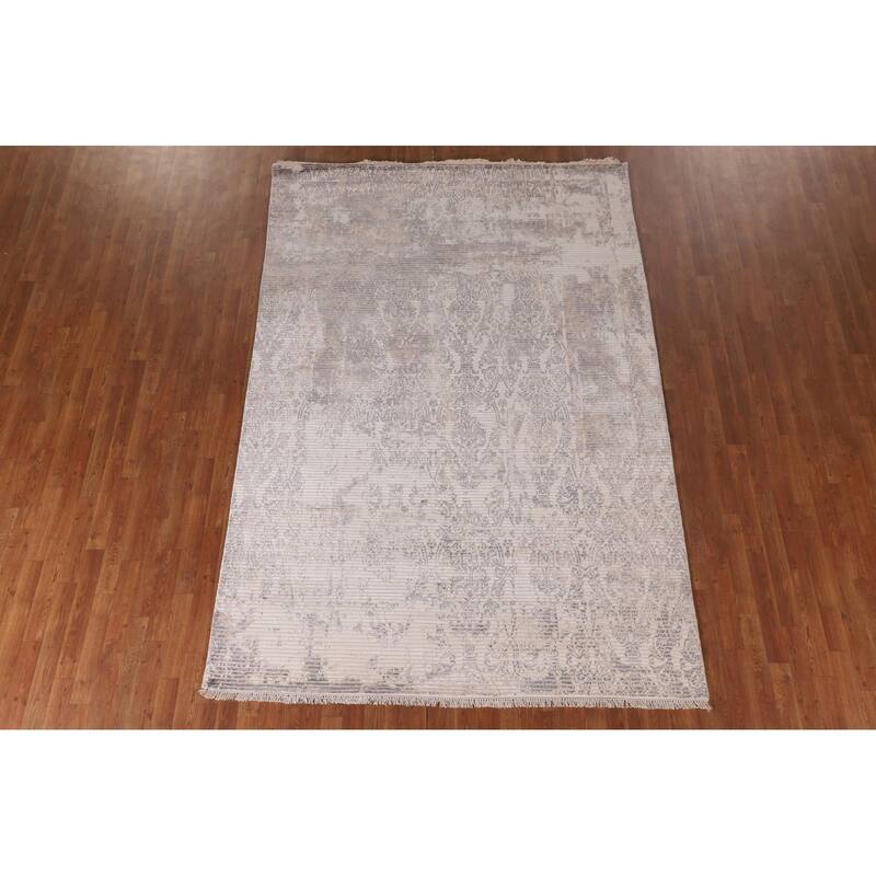 Abstract Modern Area Rug Hand-Knotted Contemporary Wool Carpet - 6'7"x 9'9"