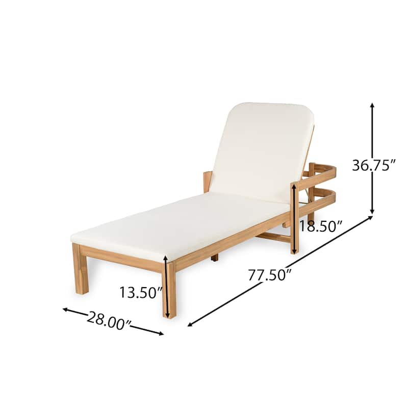 Christopher Knight Home- Cart Outdoor Acacia Wood Adjustable Chaise Lounge (Set of 2)