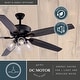 preview thumbnail 6 of 10, Fircrest 60 in. Matte Black Ceiling Fan with Reversible Gray Oak-Black Oak Blades, LED Light Kit and Remote, 6 Speeds, DC Motor