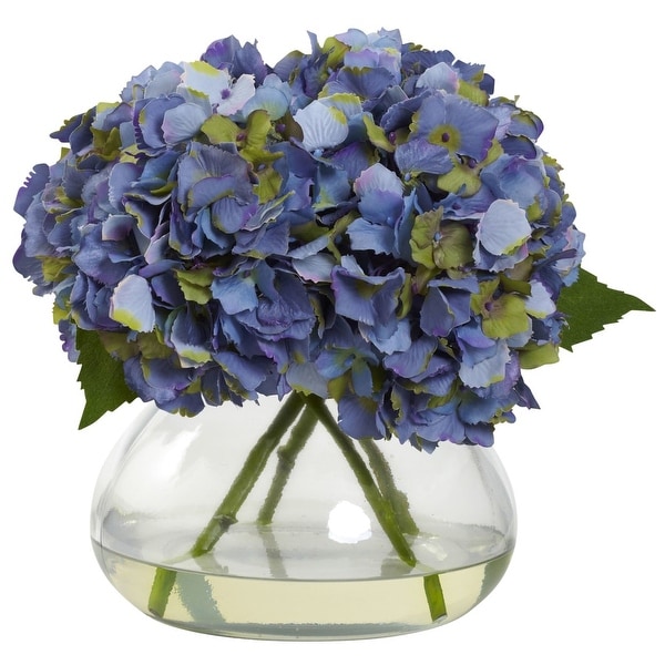Nearly Natural Large Blooming Hydrangea with Vase Arrangement