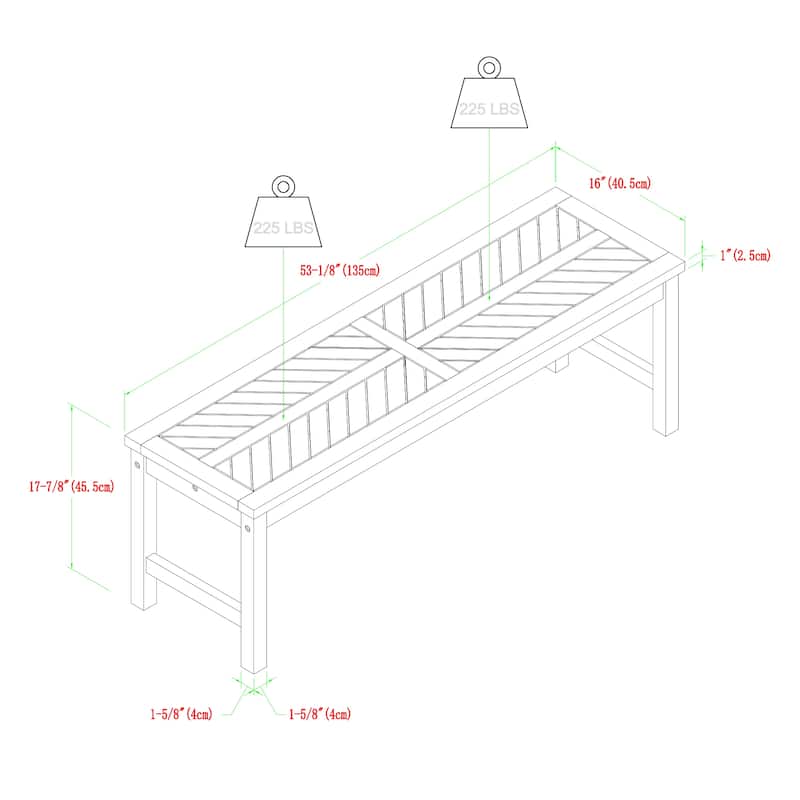 Walker Edison Elephant Point 3-Piece Acacia Outdoor Dining Set