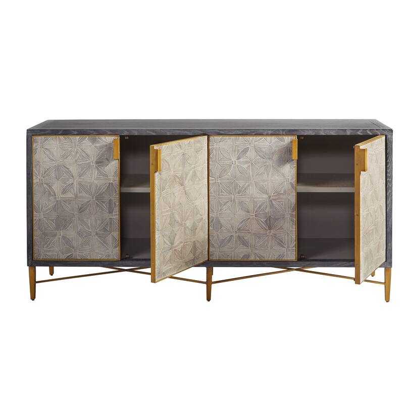 Aurora Reclaimed Oak Art Deco 71-inch Sideboard Buffet Server