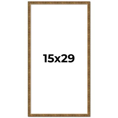 15x29 Frame Gold Kingsley Distressed Solid Wood Picture Frame Width