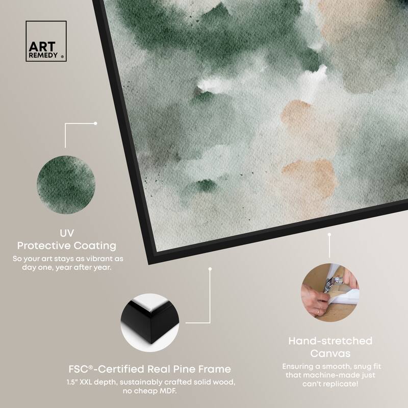 Art Remedy Smoky And Blush Shadows Framed Watercolor Boho Abstracts