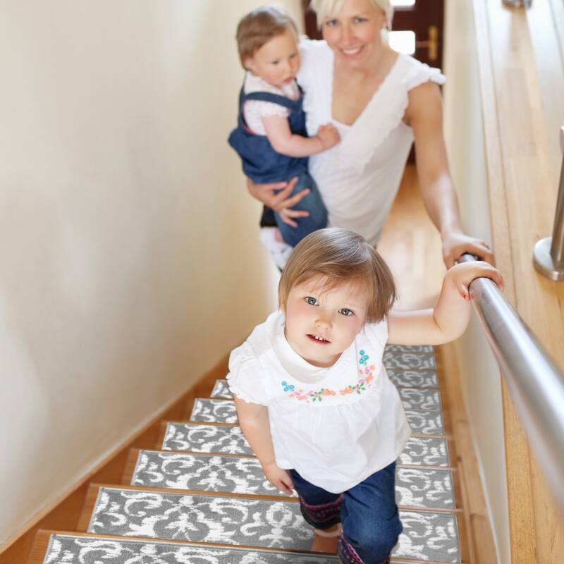 SUSSEXHOME Floral Collection Stair Treads 9 in. x 28 in.