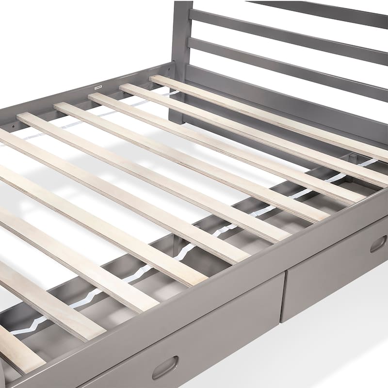 Cude Modern Twin over Full Solid Wood Bunk Bed Set by Furniture of America