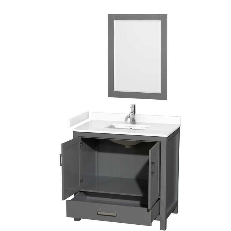 Wyndham Collection Sheffield 36" Single Bathroom Vanity, Carrara