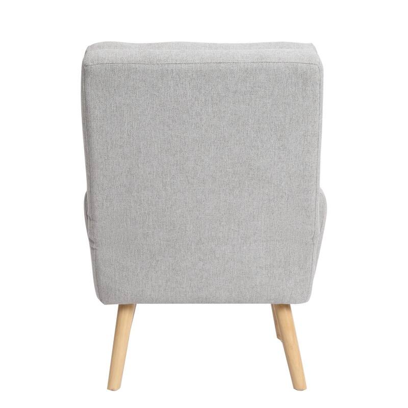 Mid Century Modern Accent Chair with Ottoman Set,Wood Legs and Adjustable Backrest