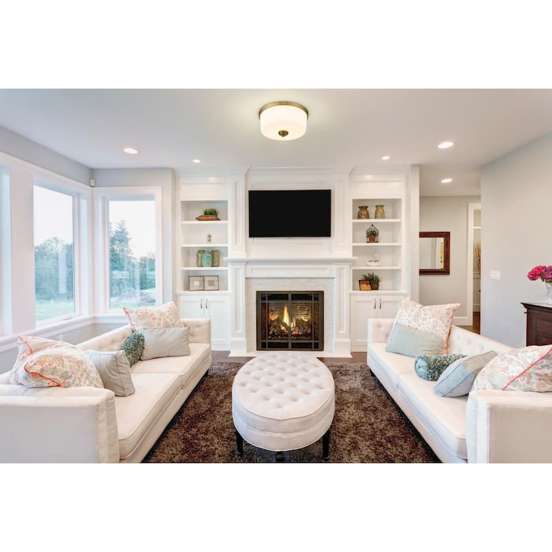 Bellevue Paula 3 Light 14" Wide Flush Mount Drum Ceiling Fixture