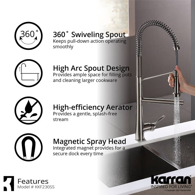 Karran Tumba Single-Handle Pull-Down Sprayer Kitchen Faucet
